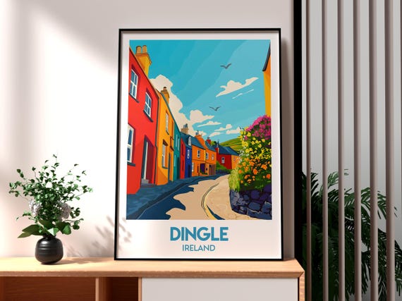 Dingle Travel Poster, Ireland Wall Art Print