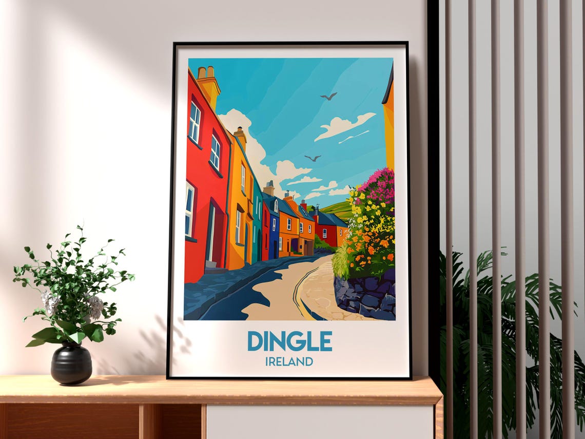 Dingle Travel Poster, Ireland Wall Art Print