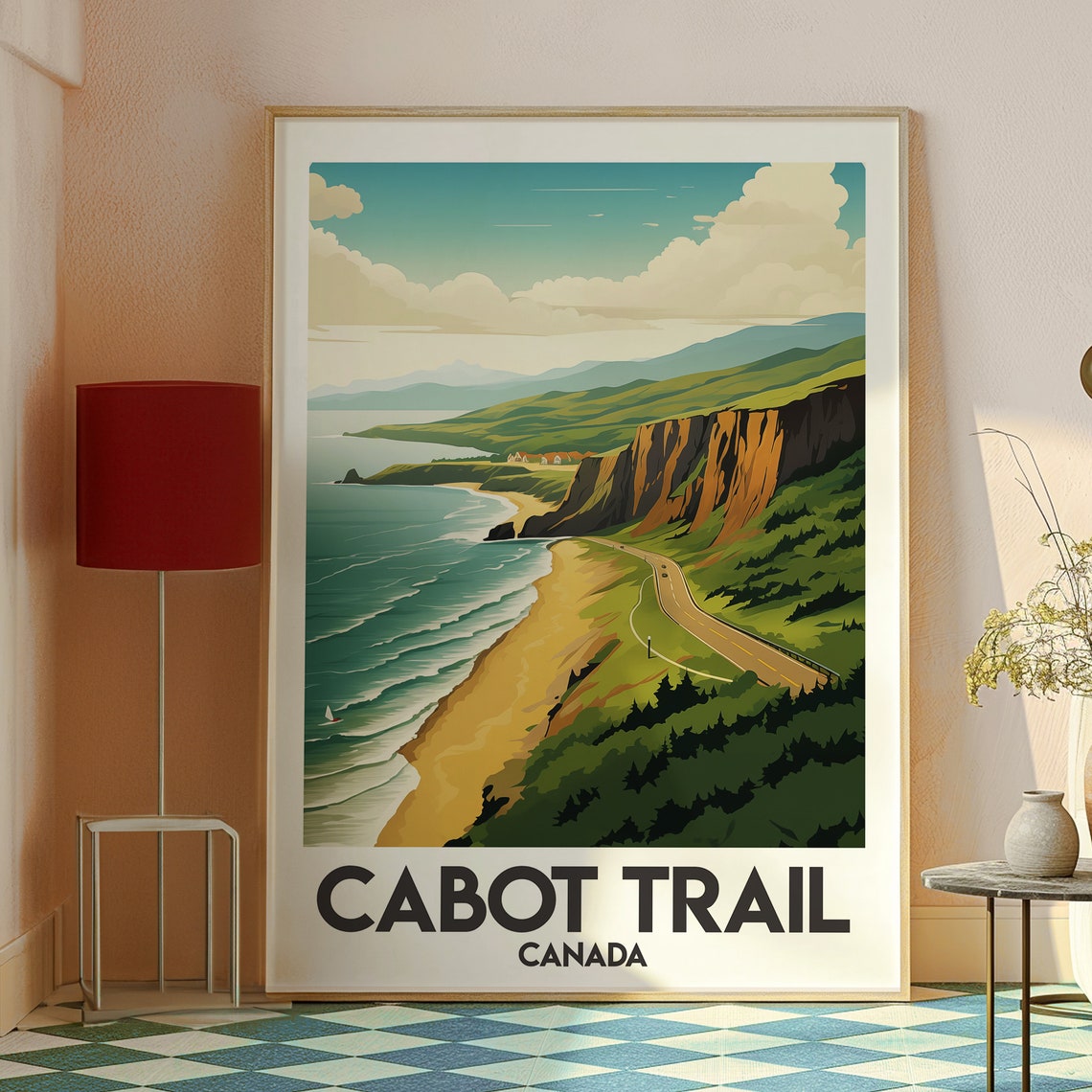 Cabot Trail Canada Coastal Road Cliff Ocean Drive Travel Poster - Image 2