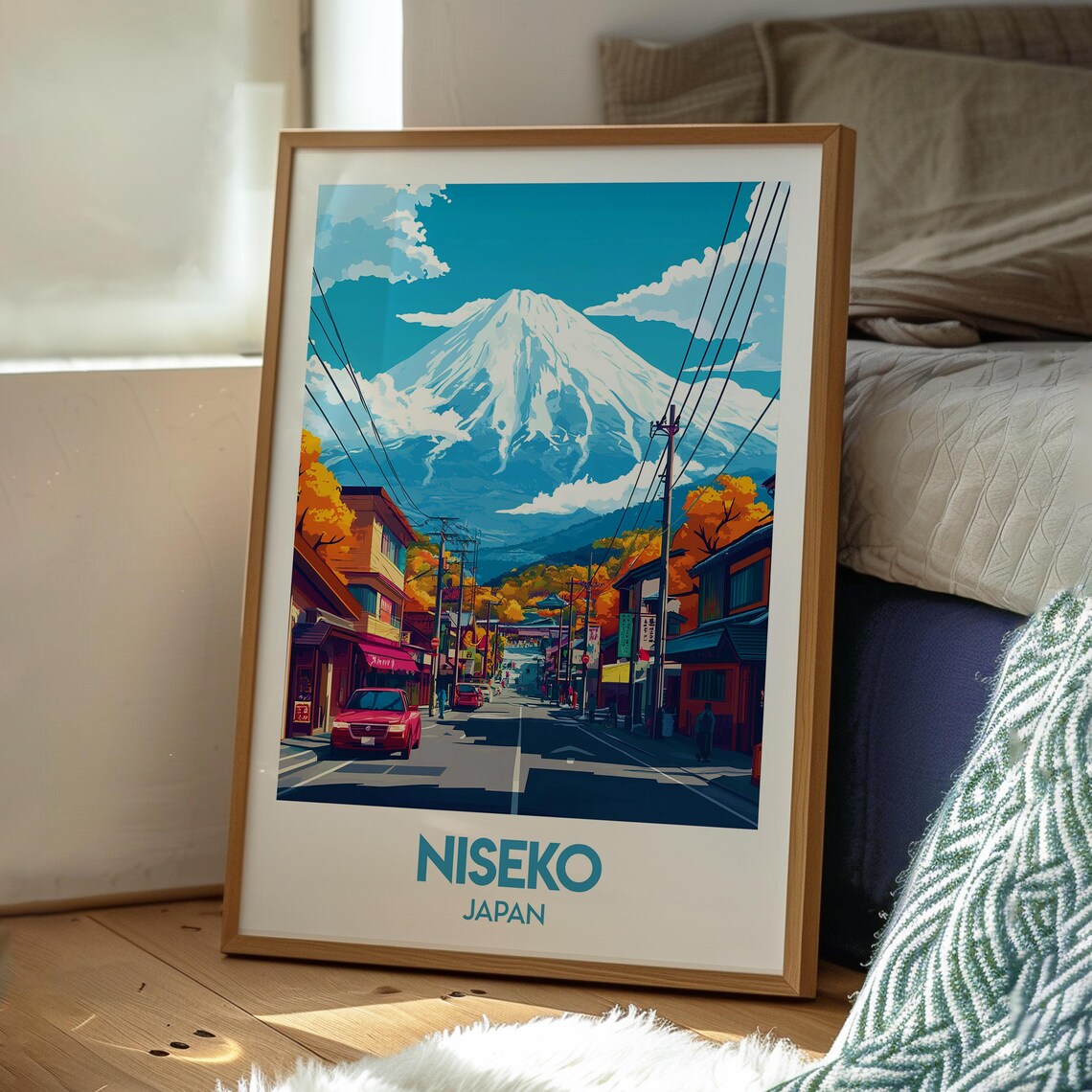 Niseko Japan Snowy Mountain Street Village Vintage Travel Art Poster - Image 3