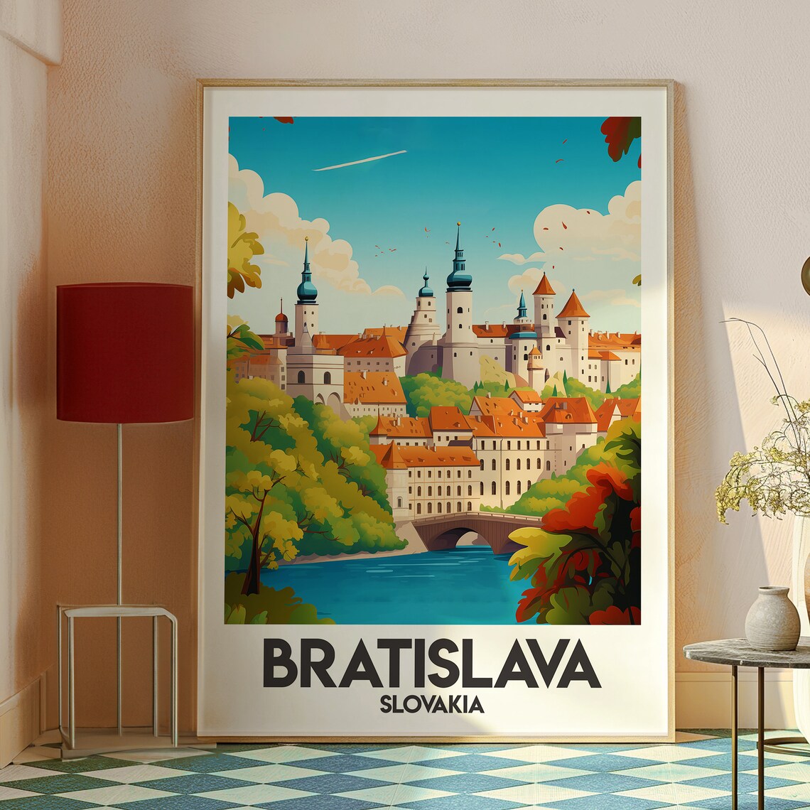 Bratislava Slovakia Castle River Old Town Illustrated Travel Poster - Image 2
