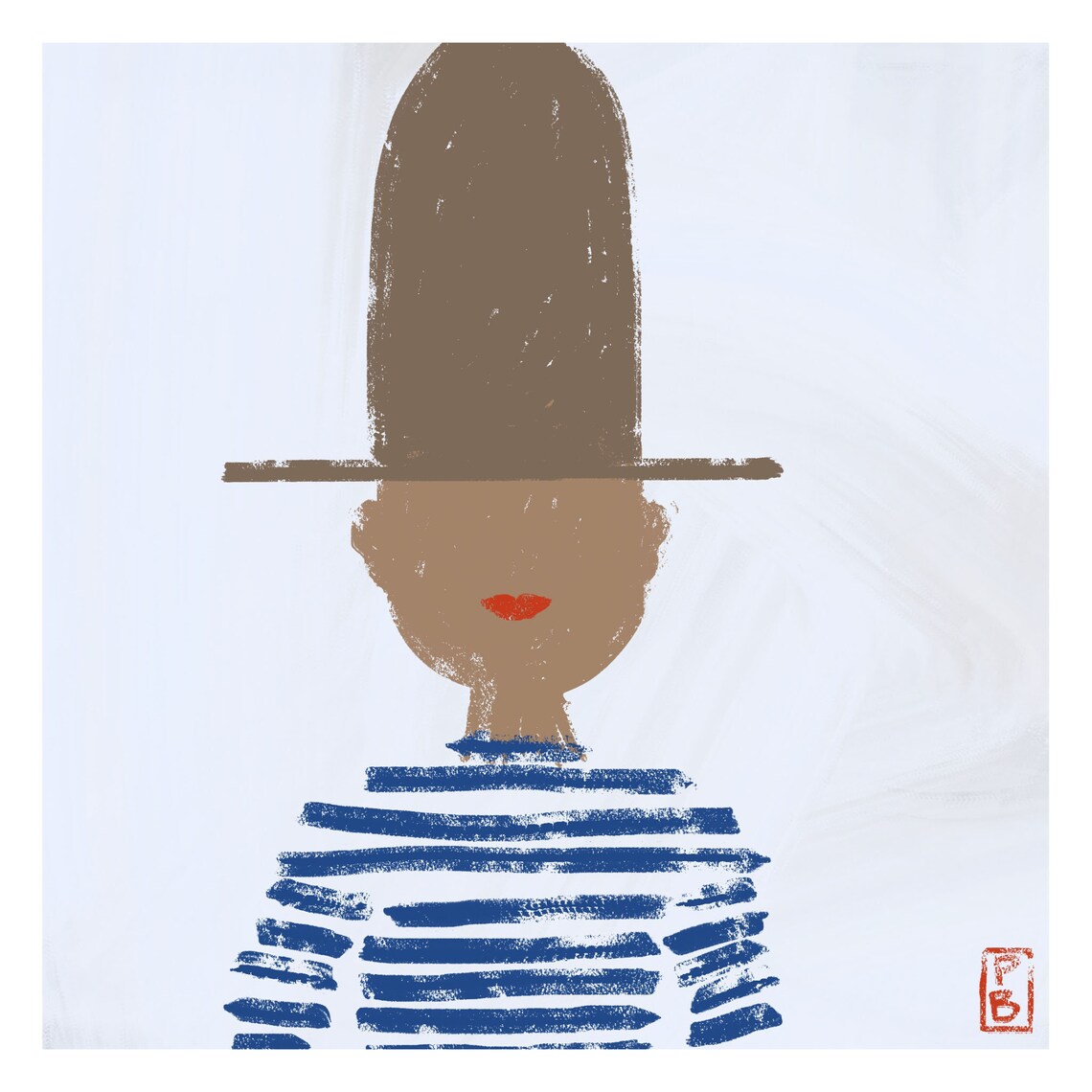 Big Hat No. 04 Abstract Portrait Wall Art Print - Image 2
