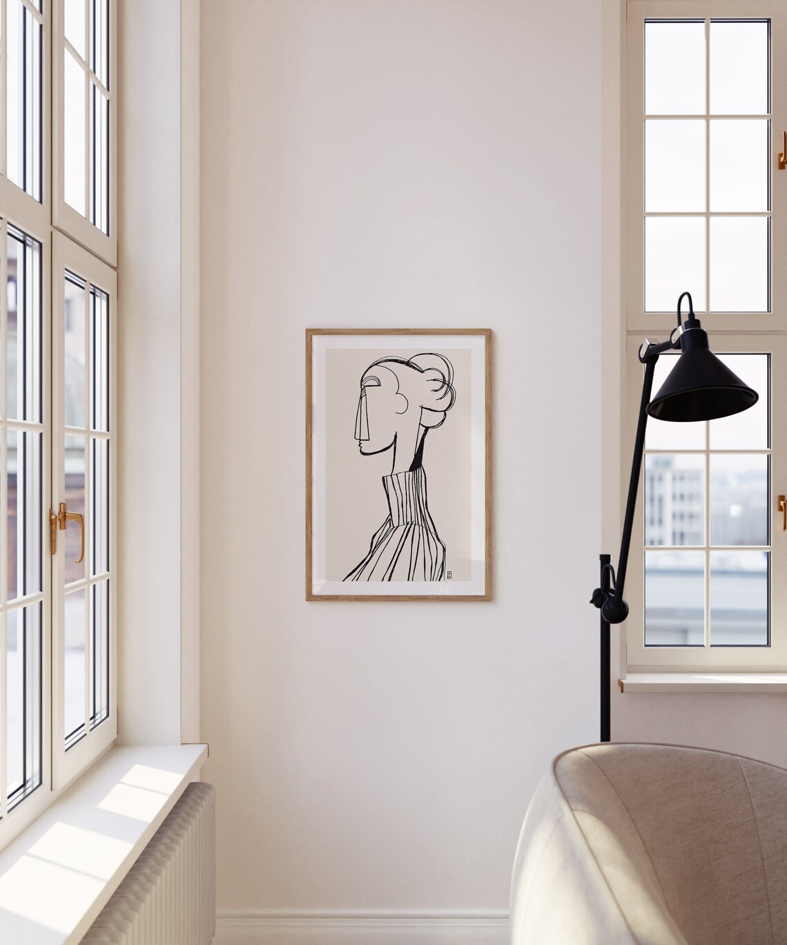 Sweater Weather Abstract Figure Drawing Art Print - Image 2