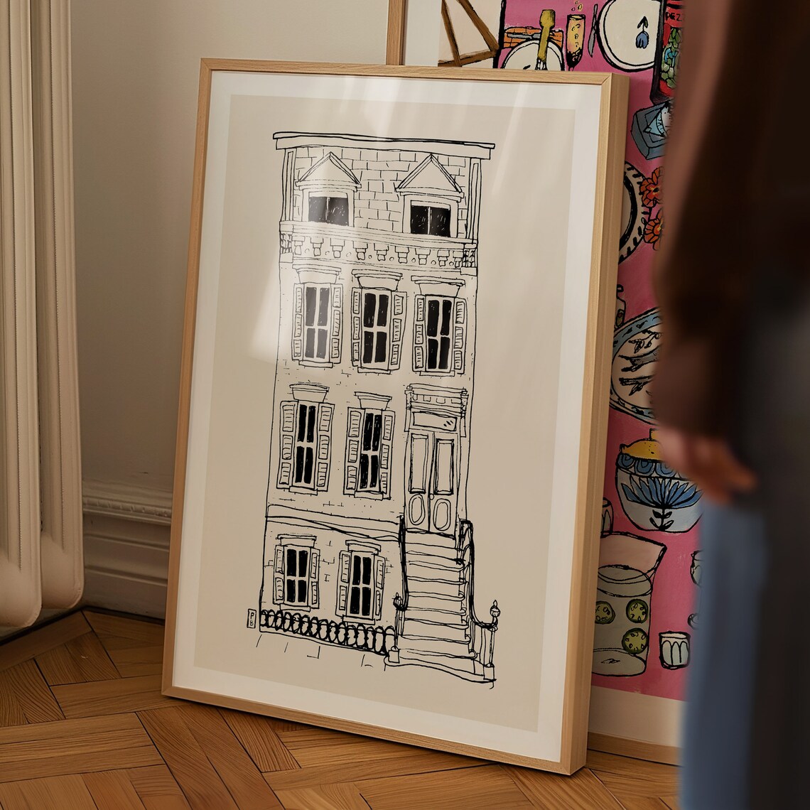 Brownstone New York Minimalist Wall Art Print - Image 2