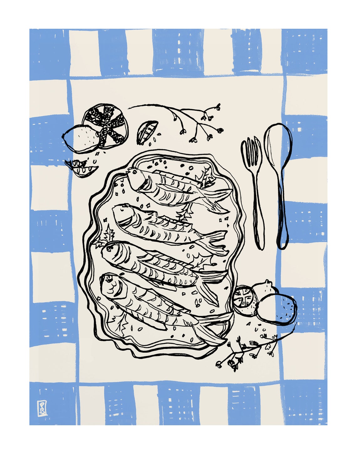 Poisson Gicle Fine Art Print Wall Art Wall Decor Food Art Fish Art Food Illustration Illustration Art Art Print Kitchen Art - Image 2