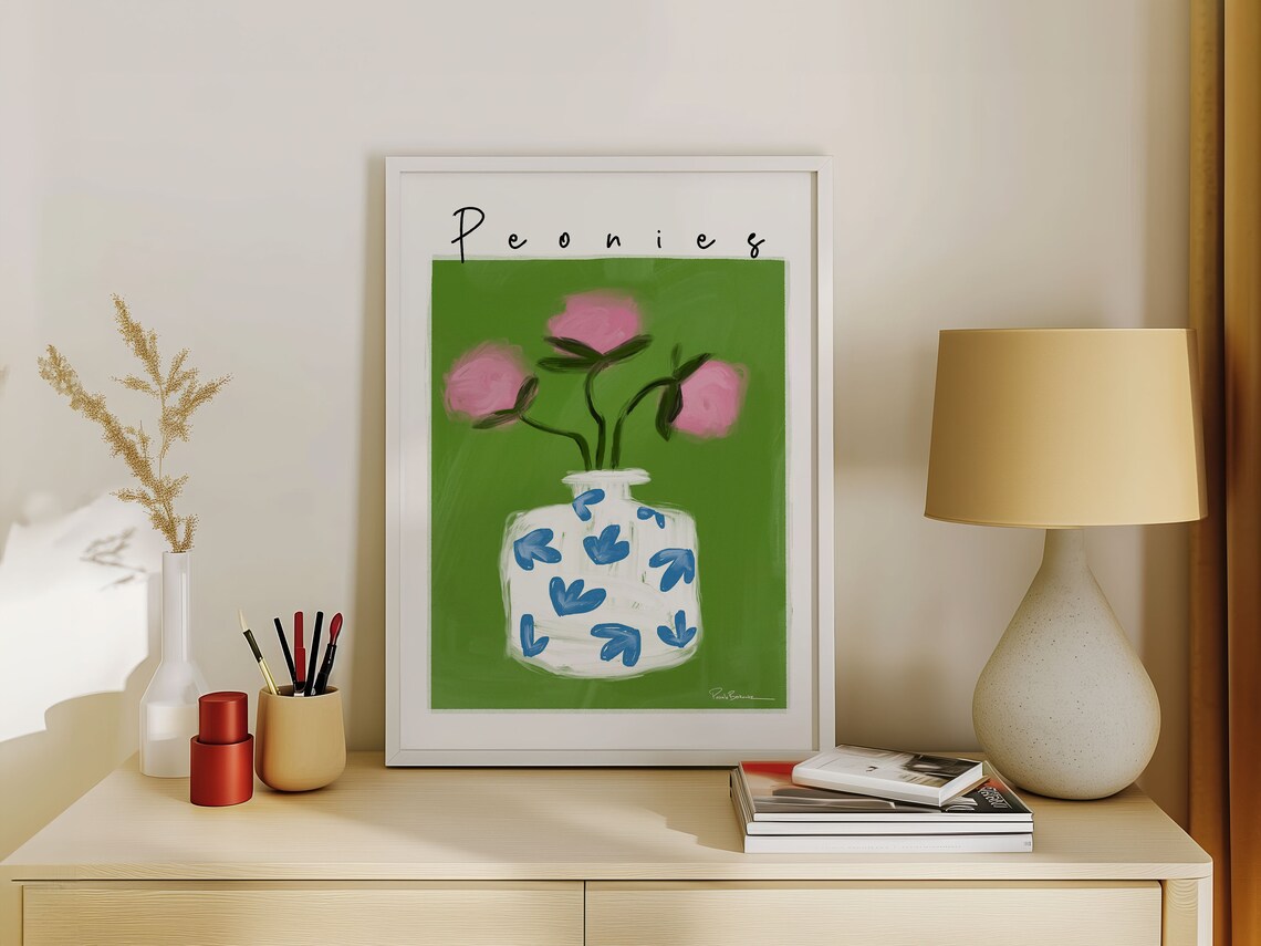 Peonies Botanical Art Print by Pascale Berkowitz