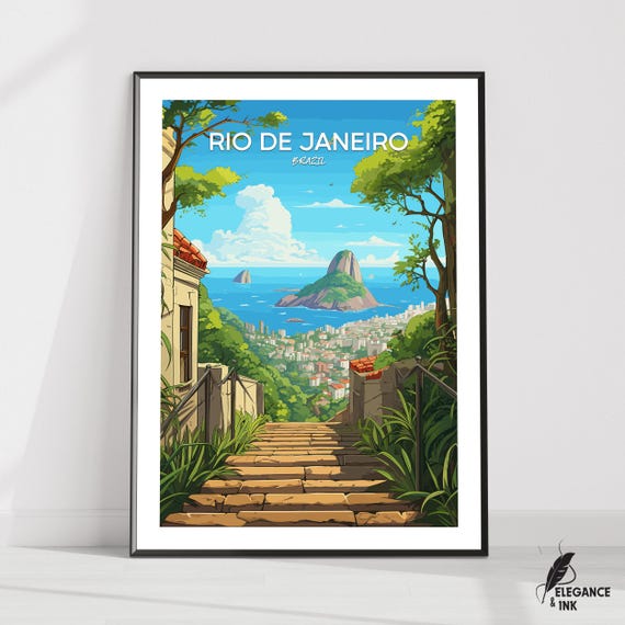 Rio De Janeiro Printrio Travel Posterrio Artworkcanvasvintage Arthome Decorvintage Paintingbirthday Gift