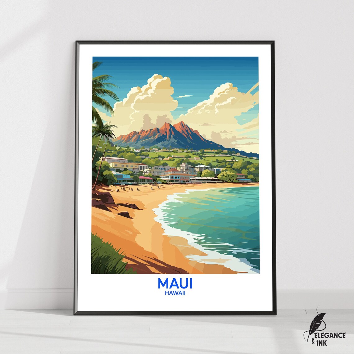 Maui Postermaui Travel Printmaui Wall Artmaui Decormaui City Gift Ideamaui Housewarming Gifthawai Print Poster
