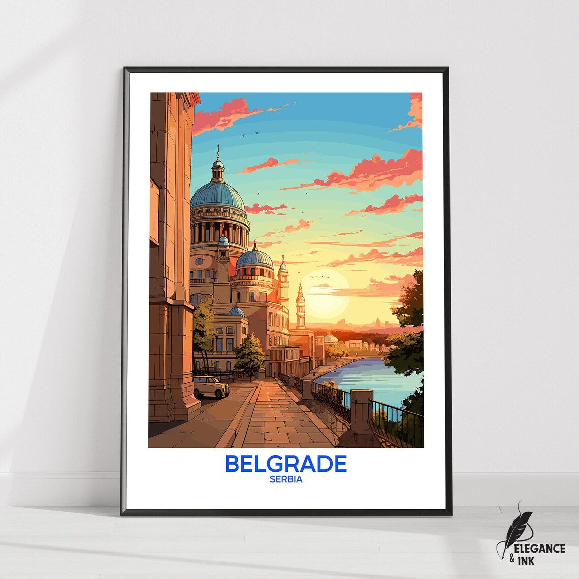 Belgrade Travel Print Wall Artbelgrade Minimalist Painting Artserbia Home Decorbelgrade City Photobelgrade Modern Poster Artwork