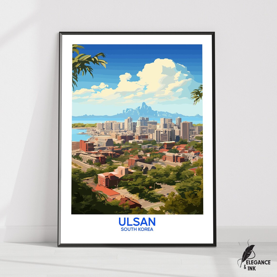 Ulsan South Korea City Skyline Panorama Modern Travel Poster