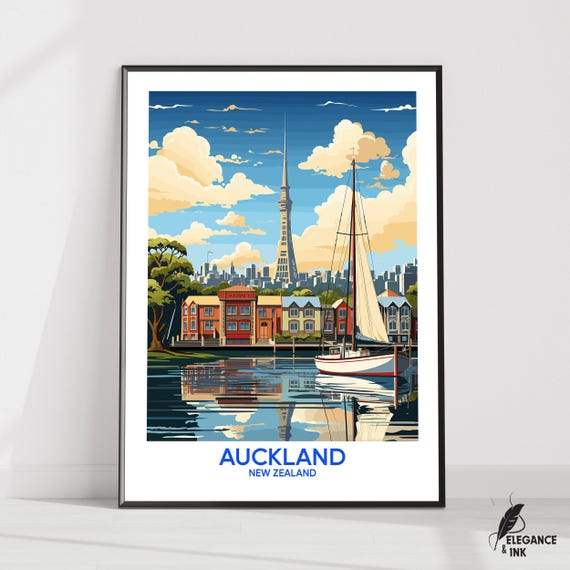 Auckland Posterauckland Travel Printauckland Wall Artauckland Decorauckland City Artgift Ideahousewarming Gift
