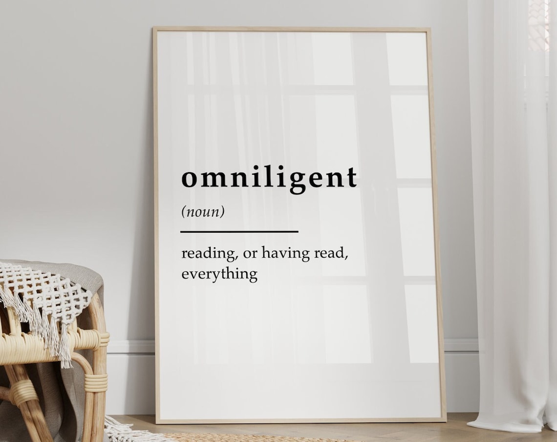 Reading Definition Literary Poster, Bookish Gift