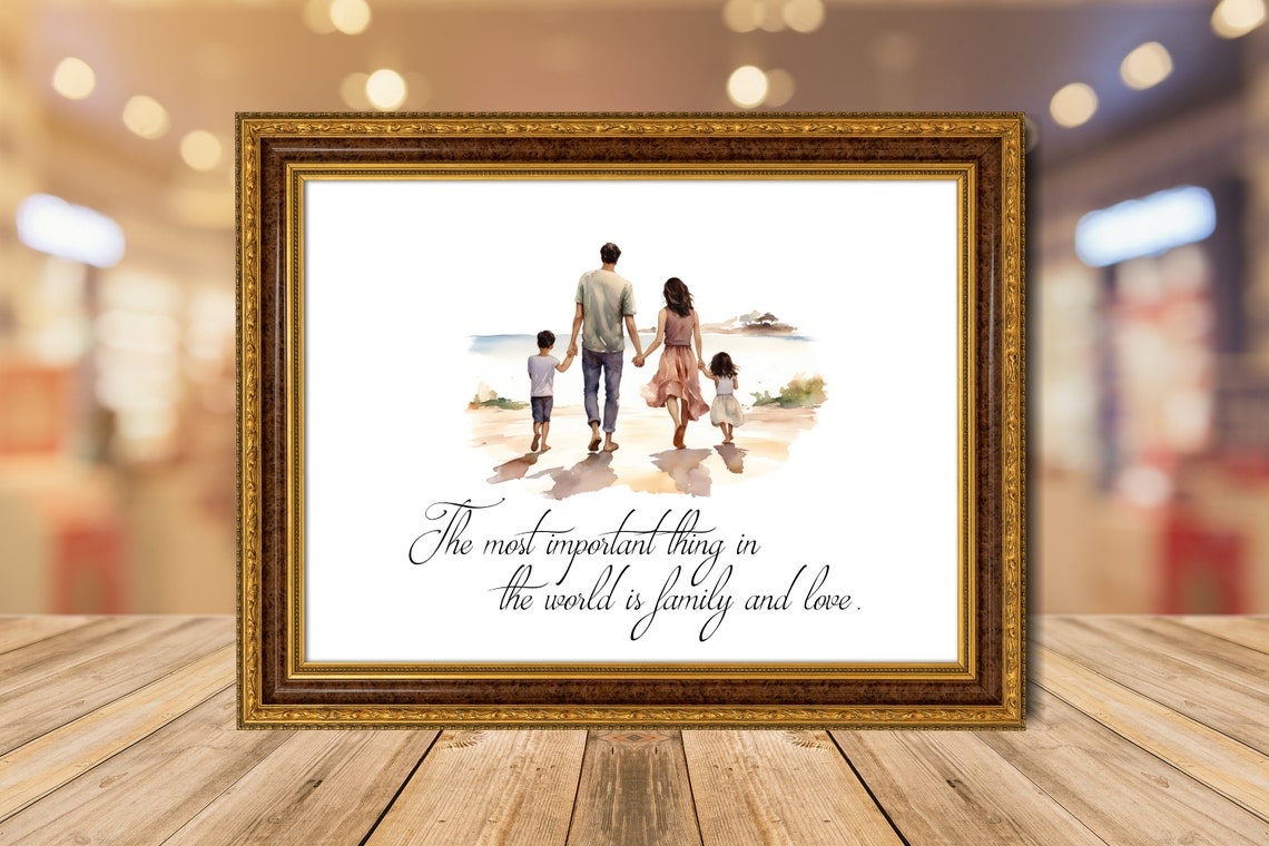 1home Family Sign The Most Important Thing In The World Is Family And Love Family Room Decor Wall Art Family Sign Quote Print - Image 6