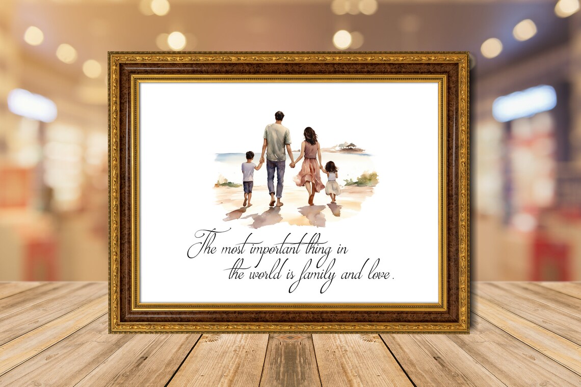 The Most Important Thing Is Family and Love Beach Quote Print - Image 6