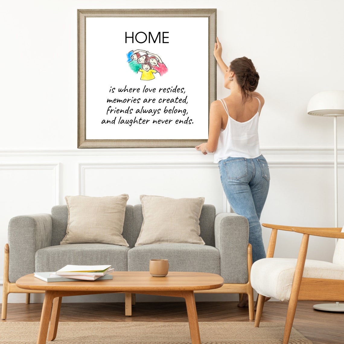 3home Is Where Love Resides Sign Family Room Decor Living Room Wall Art Modern Farmhouse Sign Family Quote Housewarming Gift - Image 5