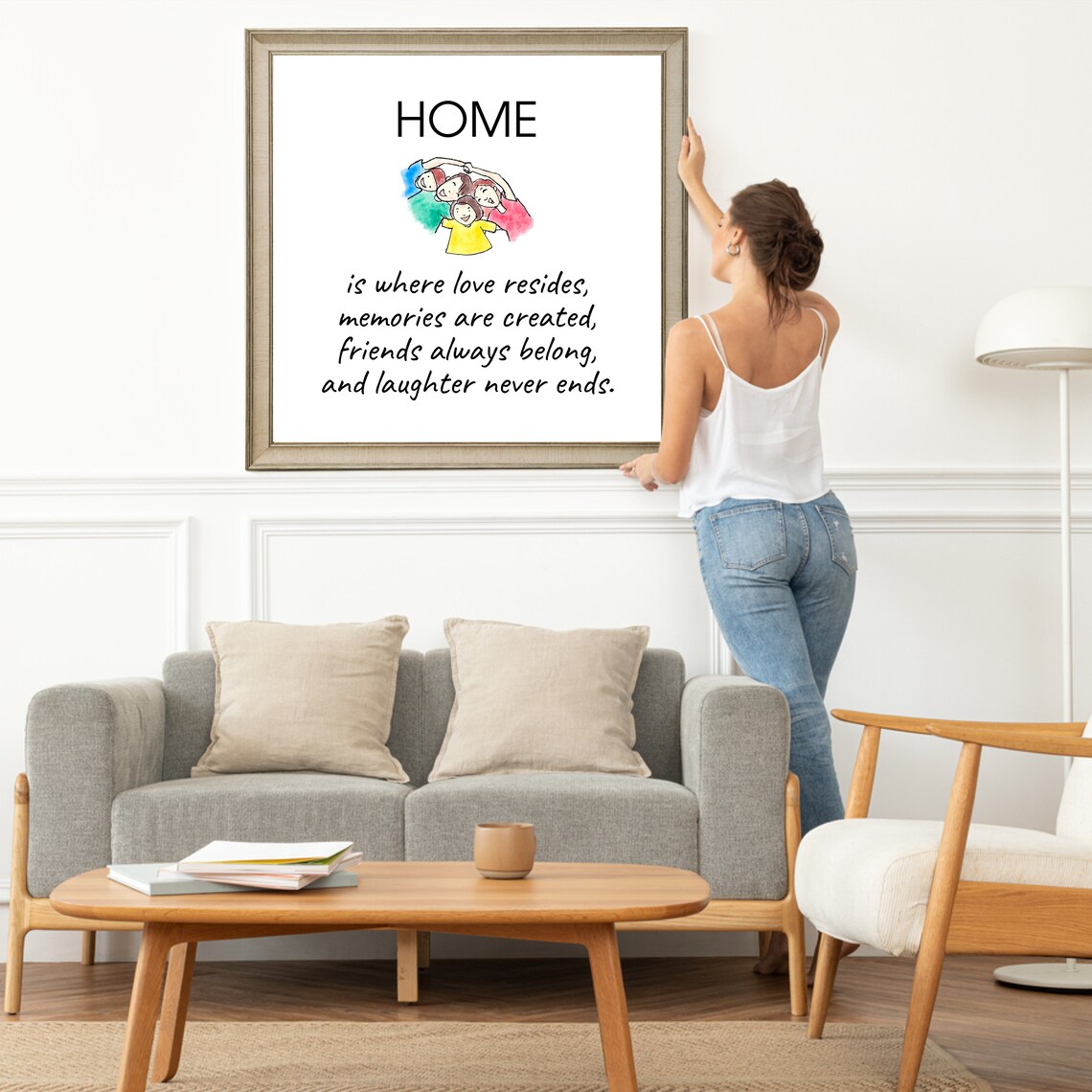 Home Is Where Love Resides Memories Family Quote Housewarming Wall Art - Image 5