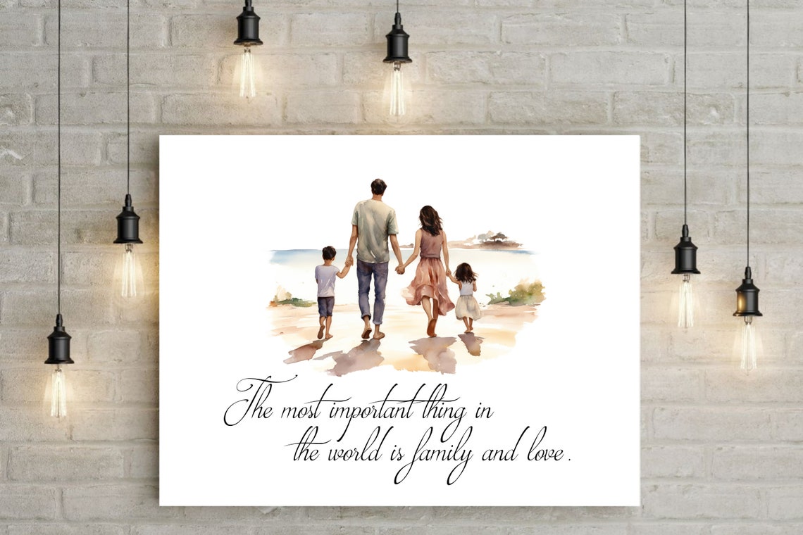 1home Family Sign The Most Important Thing In The World Is Family And Love Family Room Decor Wall Art Family Sign Quote Print