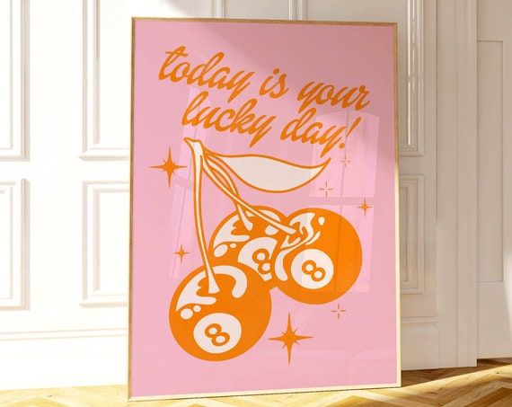 Trendy Wall Art New Apartment Decor Living Room Posters And Print Aesthetic Lucky You Poster Retro Wall Art Bar Cart Print Funky Room Decor