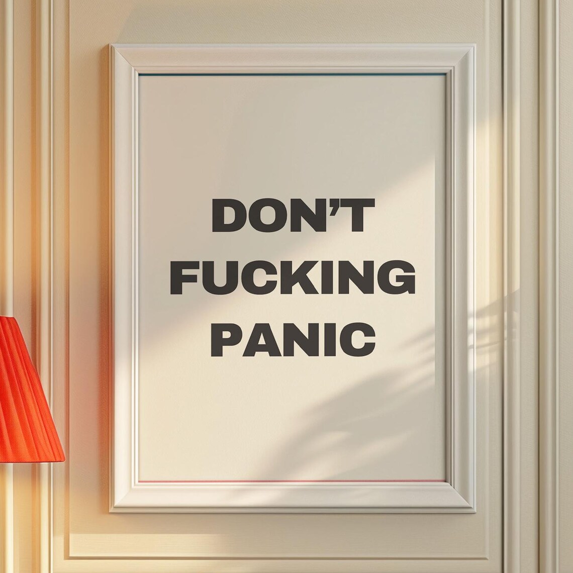 Cheeky Don't Fucking Panic Retro Black Typography Quote Poster