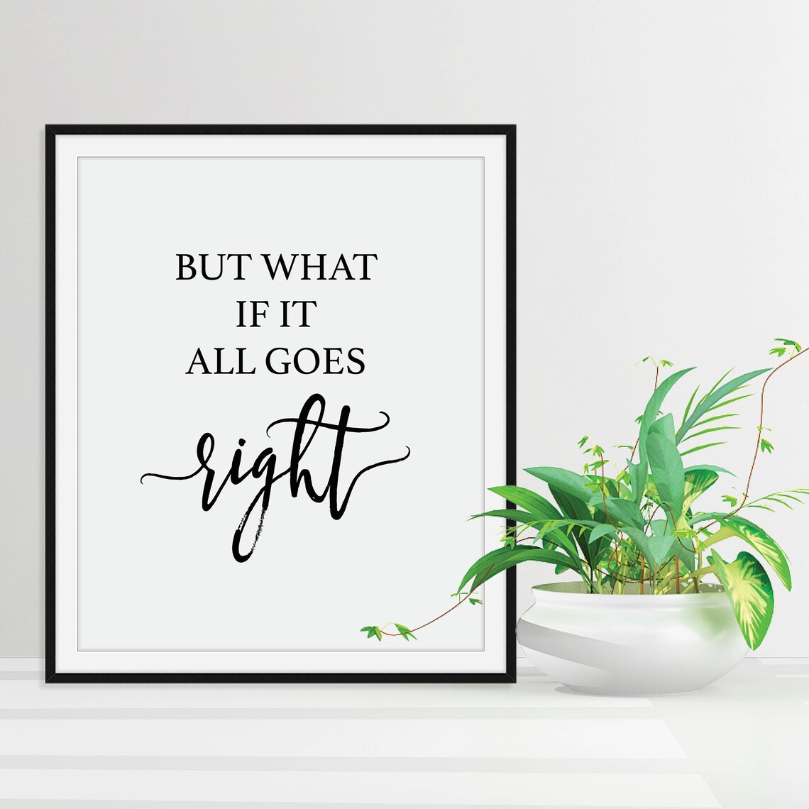 But What If It All Goes Right Motivational Inspirational Quote Poster - Image 4