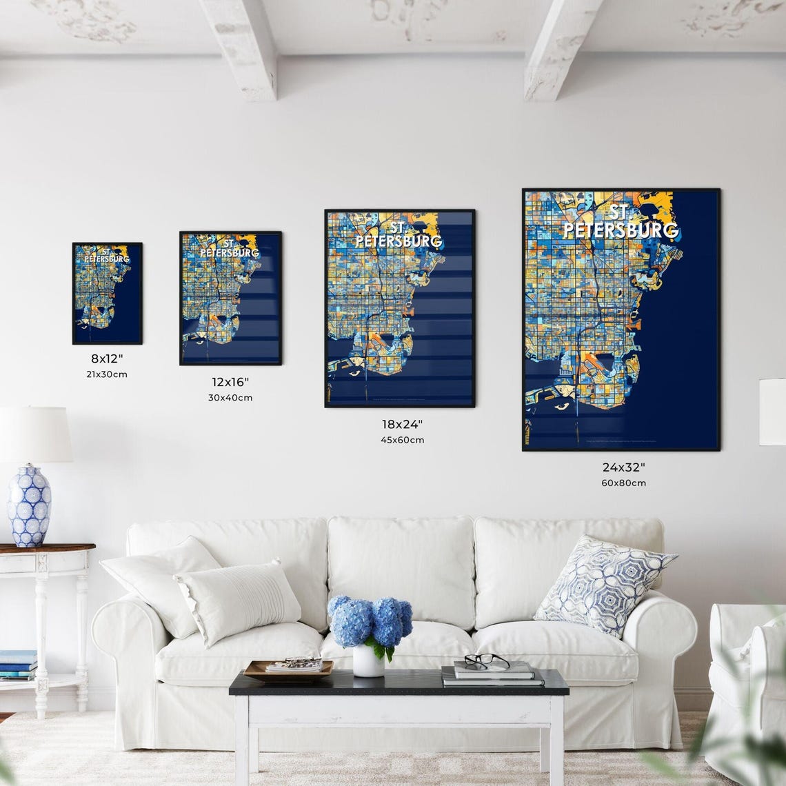 Saint Petersburg Florida City Map Poster Vibrant Modern Wall Decor - Image 3