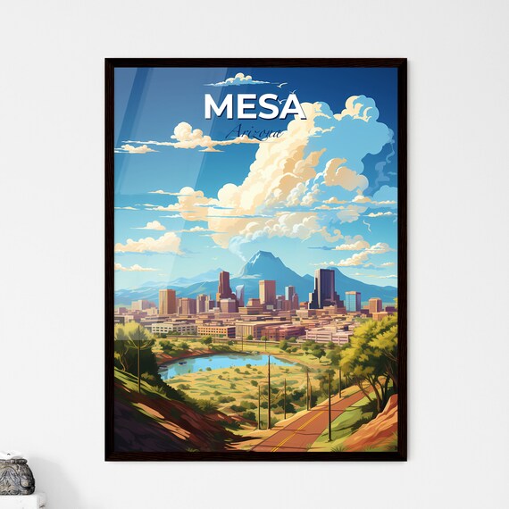 Mesa Arizona Desert Valley Mountain Lake Vista Travel Poster