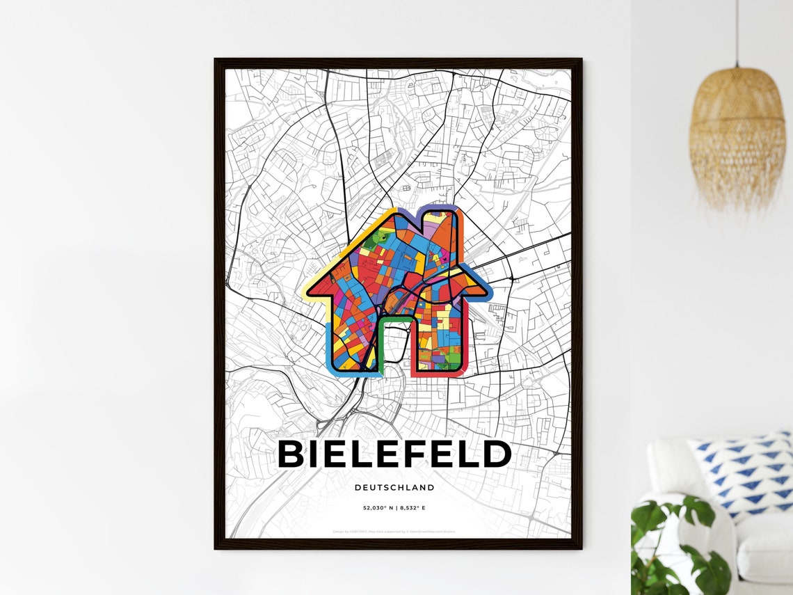 Bielefeld Germany Where It All Began Heart Map Coordinates Poster - Image 3