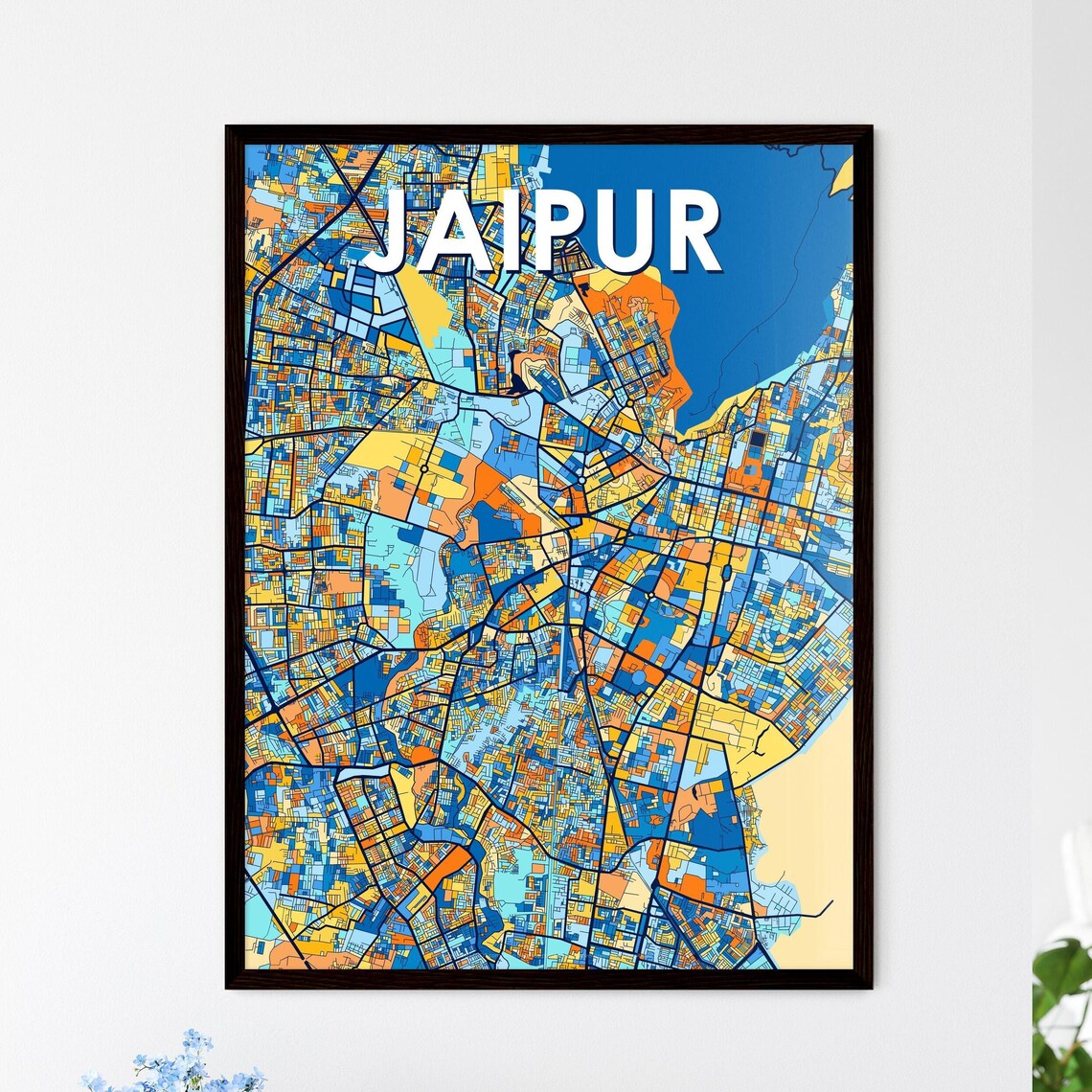 Jaipur India Bold Colorful Vibrant City Street Map Art Poster