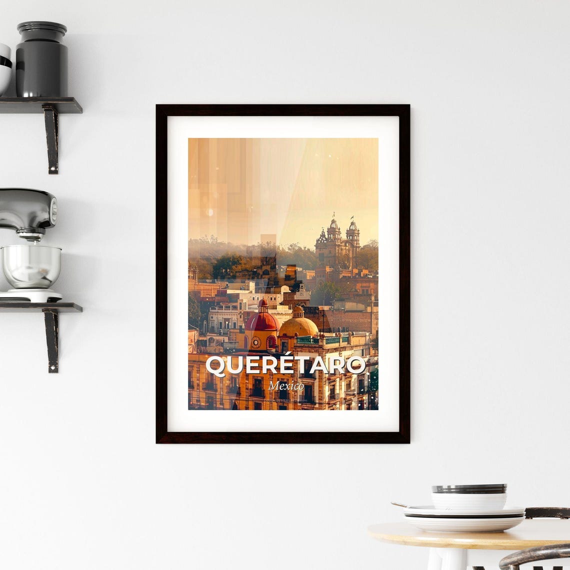 Querétaro Mexico Colonial Cathedral Rooftop Sunset Art Poster - Image 2