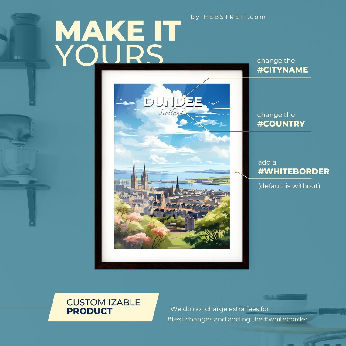 Dundee Scotland Riverside Church Spires Scenic City Travel Poster - Image 2