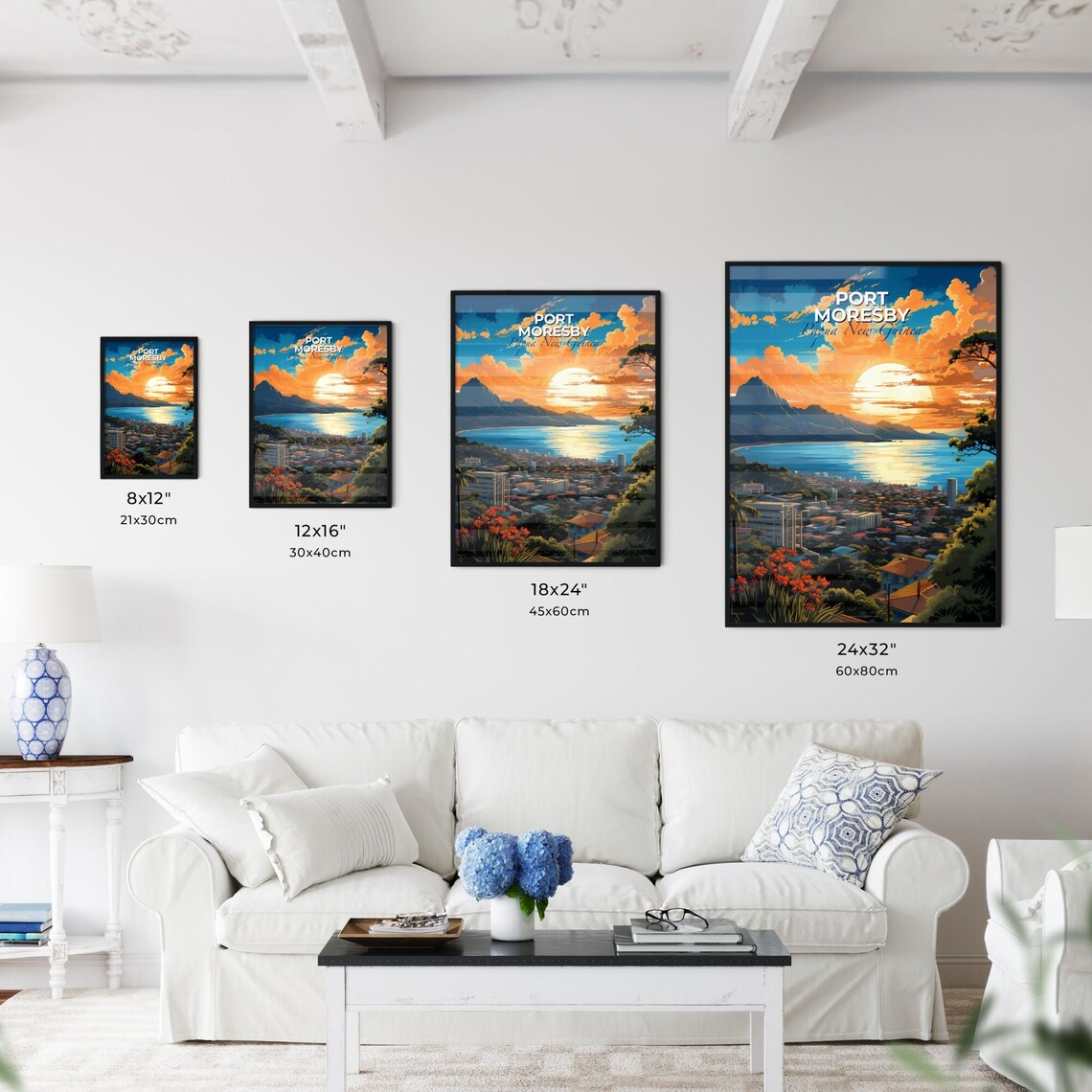 Port Moresby Papua New Guinea Sunset Harbor City View Poster - Image 3