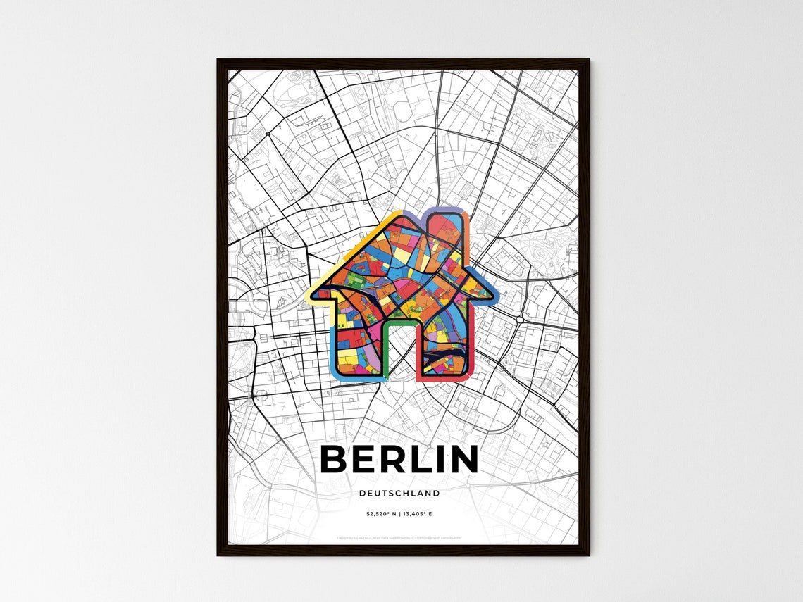 Berlin Germany Where It All Began Heart Map Coordinates Poster - Image 3