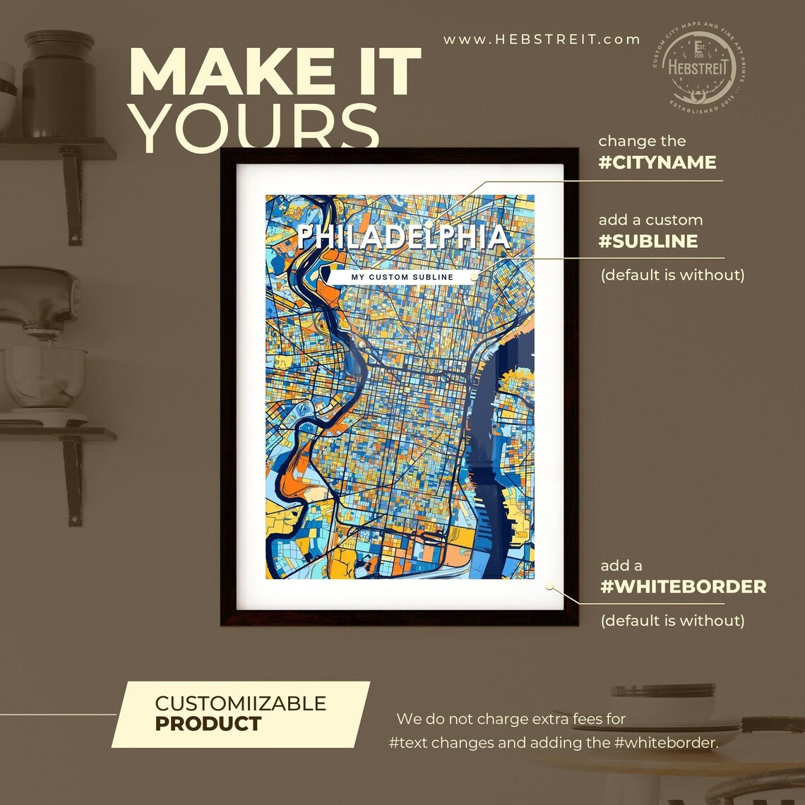 Philadelphia Pennsylvania Vibrant Colorful Geometric Street Grid City Map Art Poster - Image 2