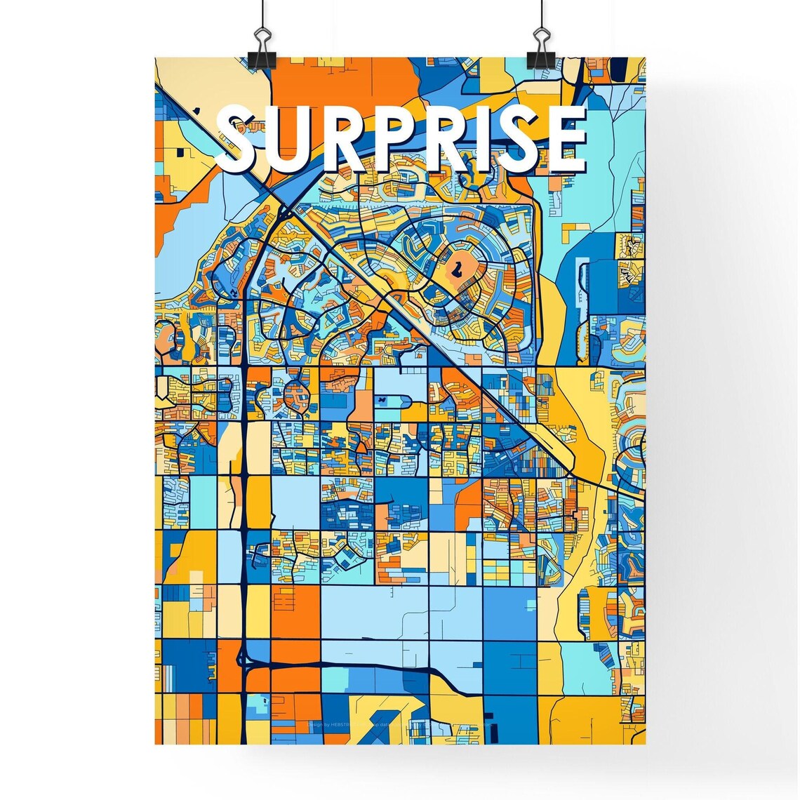 Surprise Arizona City Map Poster Vibrant Modern Home Wall Decor - Image 4