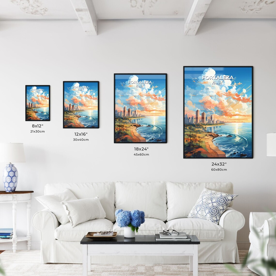 Fortaleza Brazil Coastal Skyline Golden Sunset Beach Travel Poster - Image 3