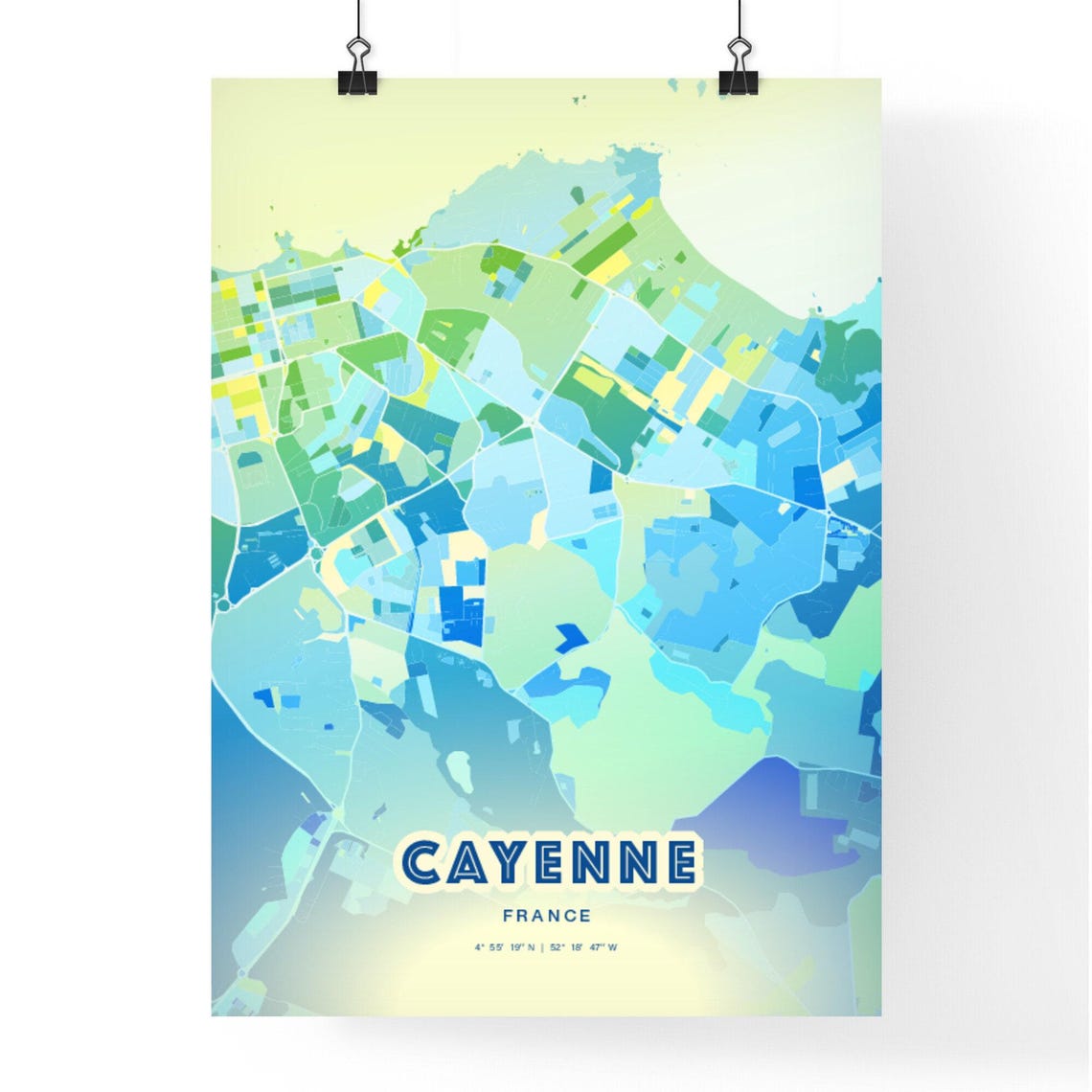 Cayenne France Customizable City Map Poster For Home Wall Decor - Image 2