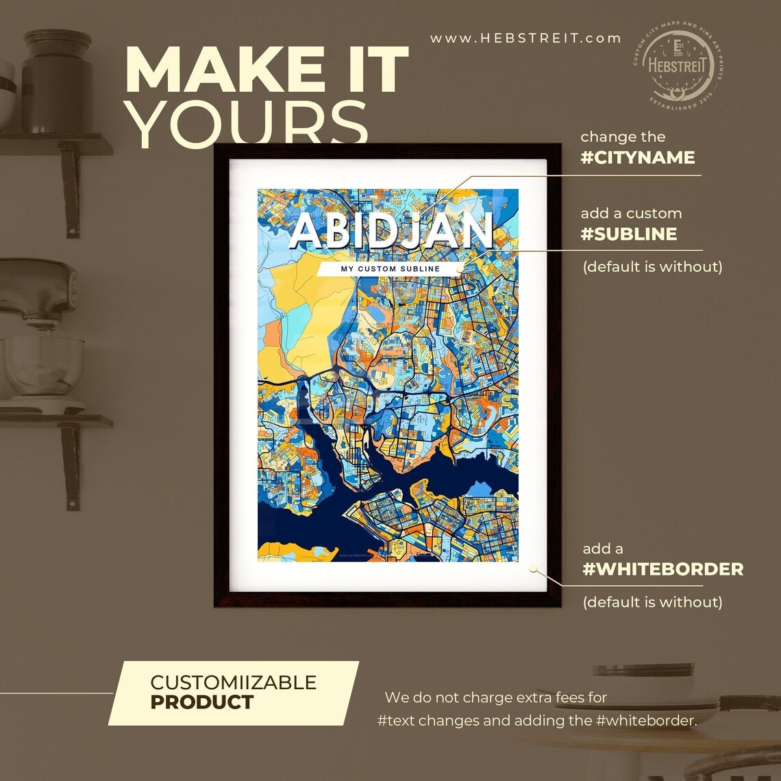 Abidjan Ivory Coast Vibrant Colorful City Map Art Poster Home Decor Gift - Image 2
