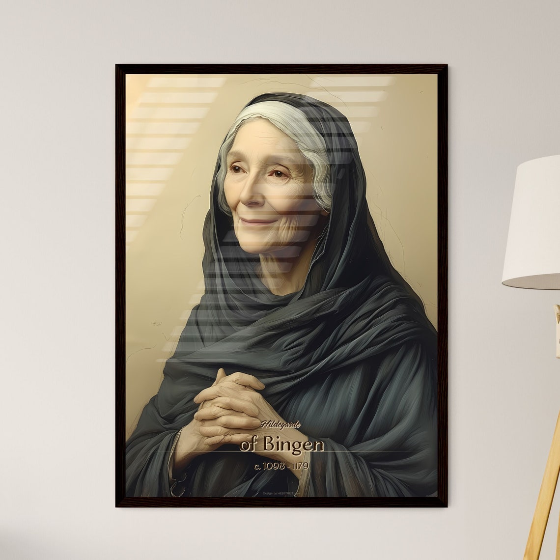 Hildegarde of Bingen Medieval Abbess Portrait Painting Poster