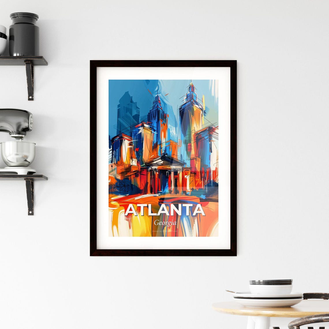 Atlanta Georgia Abstract Colorful Skyline Downtown Art Poster - Image 2