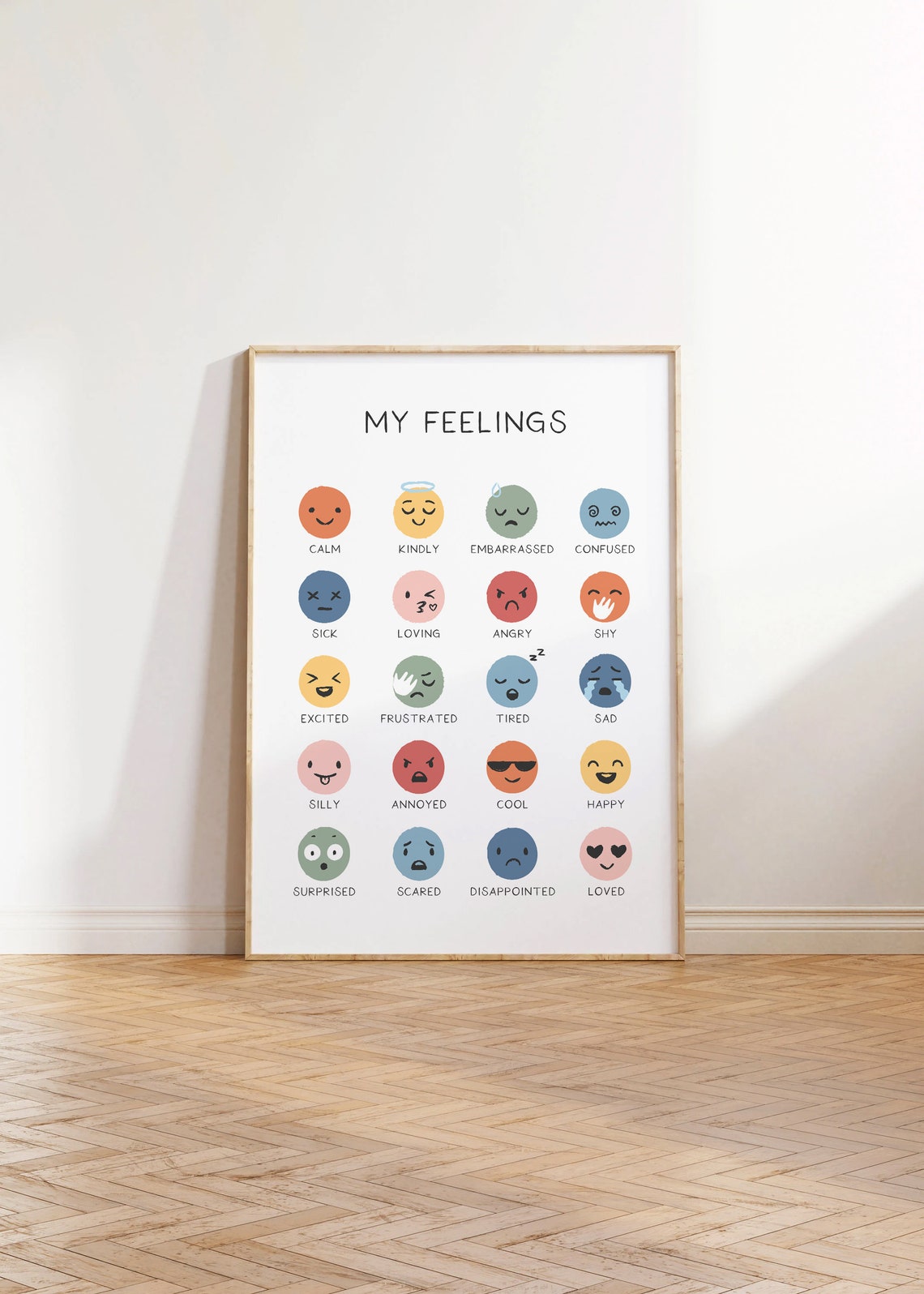 My Feelings Cute Emotions Chart Poster For Kids Classroom Decor - Image 3