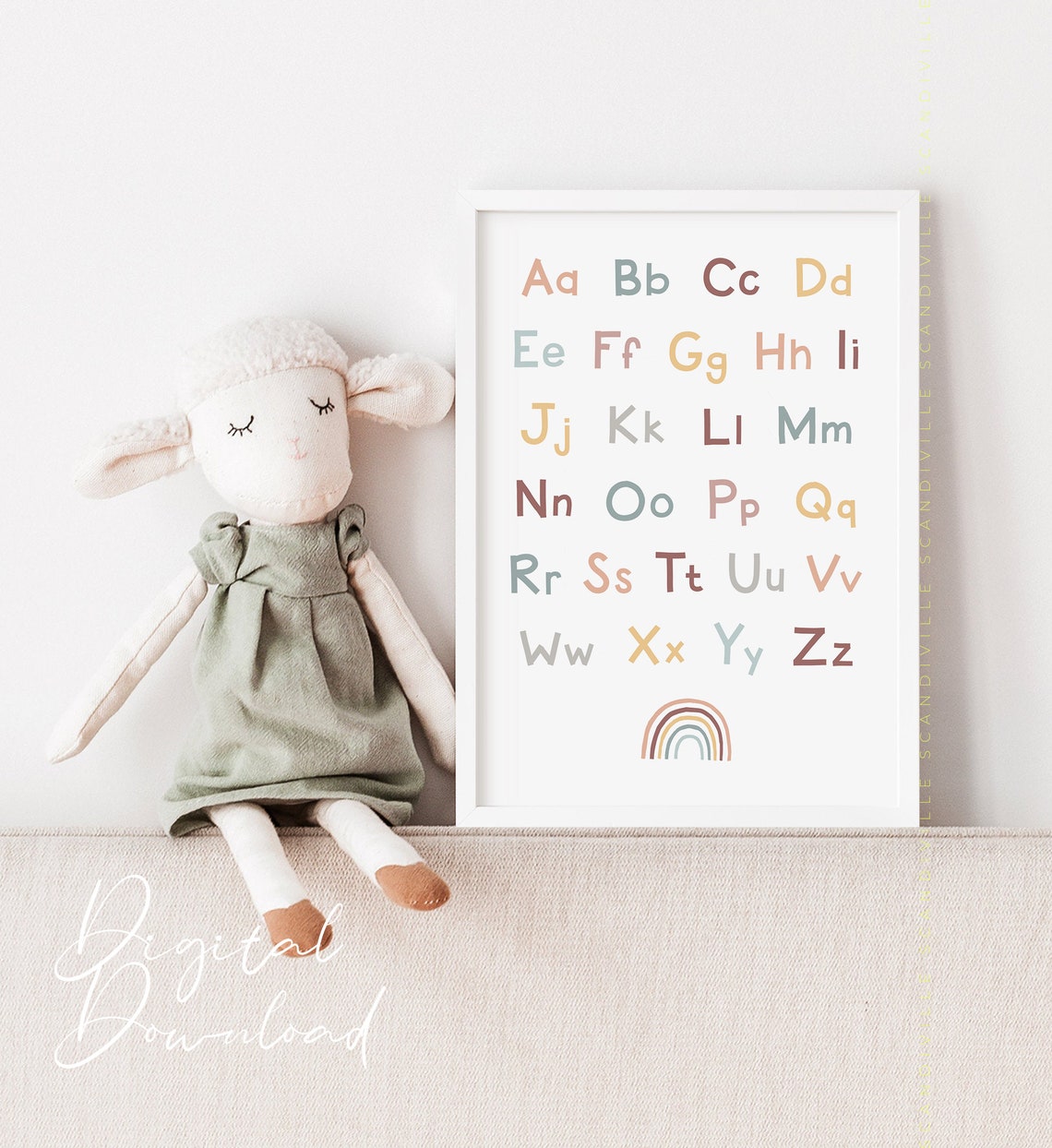 Colorful Alphabet Letters Poster With Rainbow Kids Nursery Room - Image 2