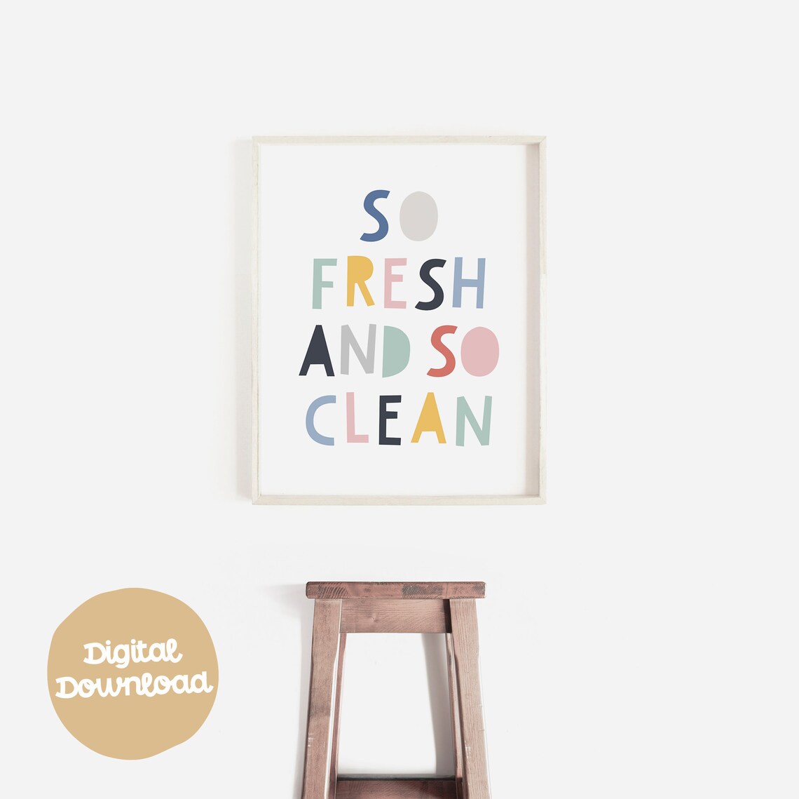 So Fresh And So Clean Kids Bathroom Rules Art Print - Image 2