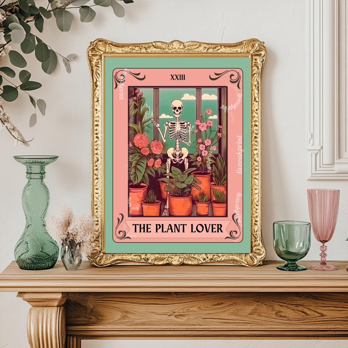 Plant Lover Tarot Card Boho Living Room Art Print