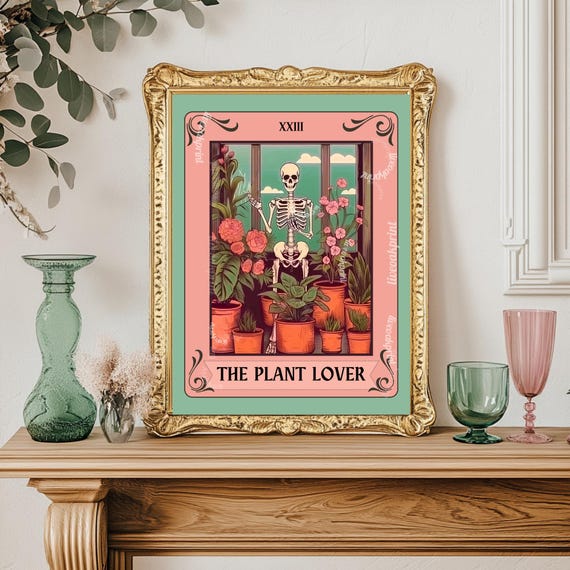 Plant Lover Tarot Card Boho Living Room Art Print