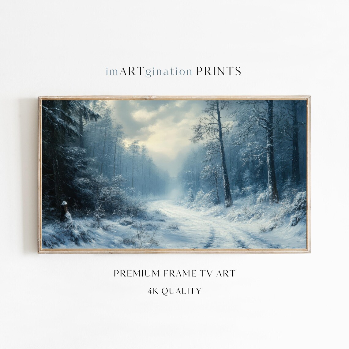 Winter Wonderland Landscape Art Print, Forest Snow