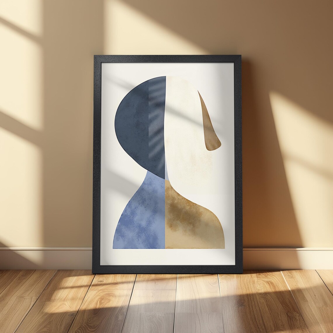 Minimalist Geometric Face Art, Neutral Decor - Image 2