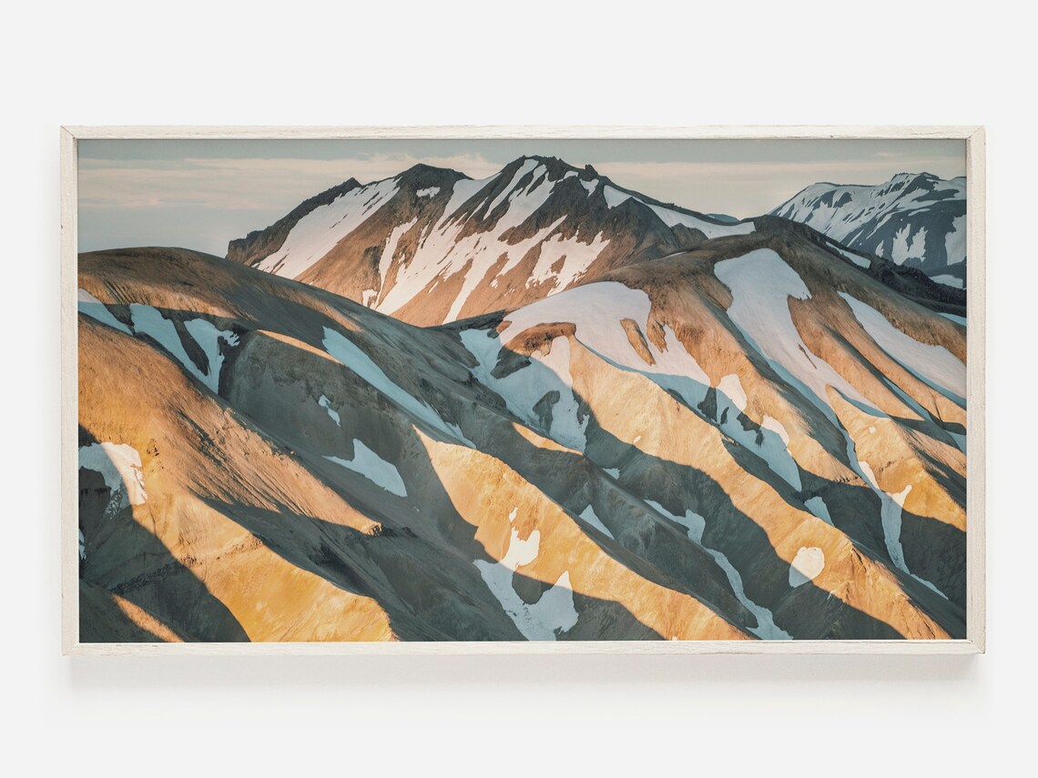 Iceland Mountain Range Snow Patches Fjallabak Highland Photo Poster