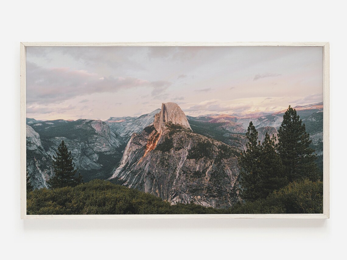 Yosemite Mountains Photo, Mountain Sunset Art Print