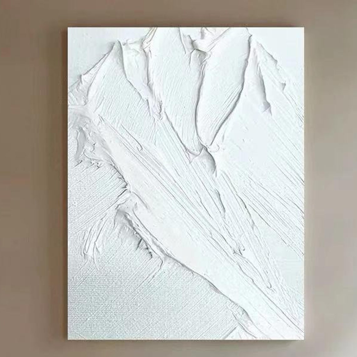 Pure White Mountain Painting Large Thick Textured Artwork Abstract Hand Painted Acrylic Art Modern Original Painting Acrylic Wall Decor