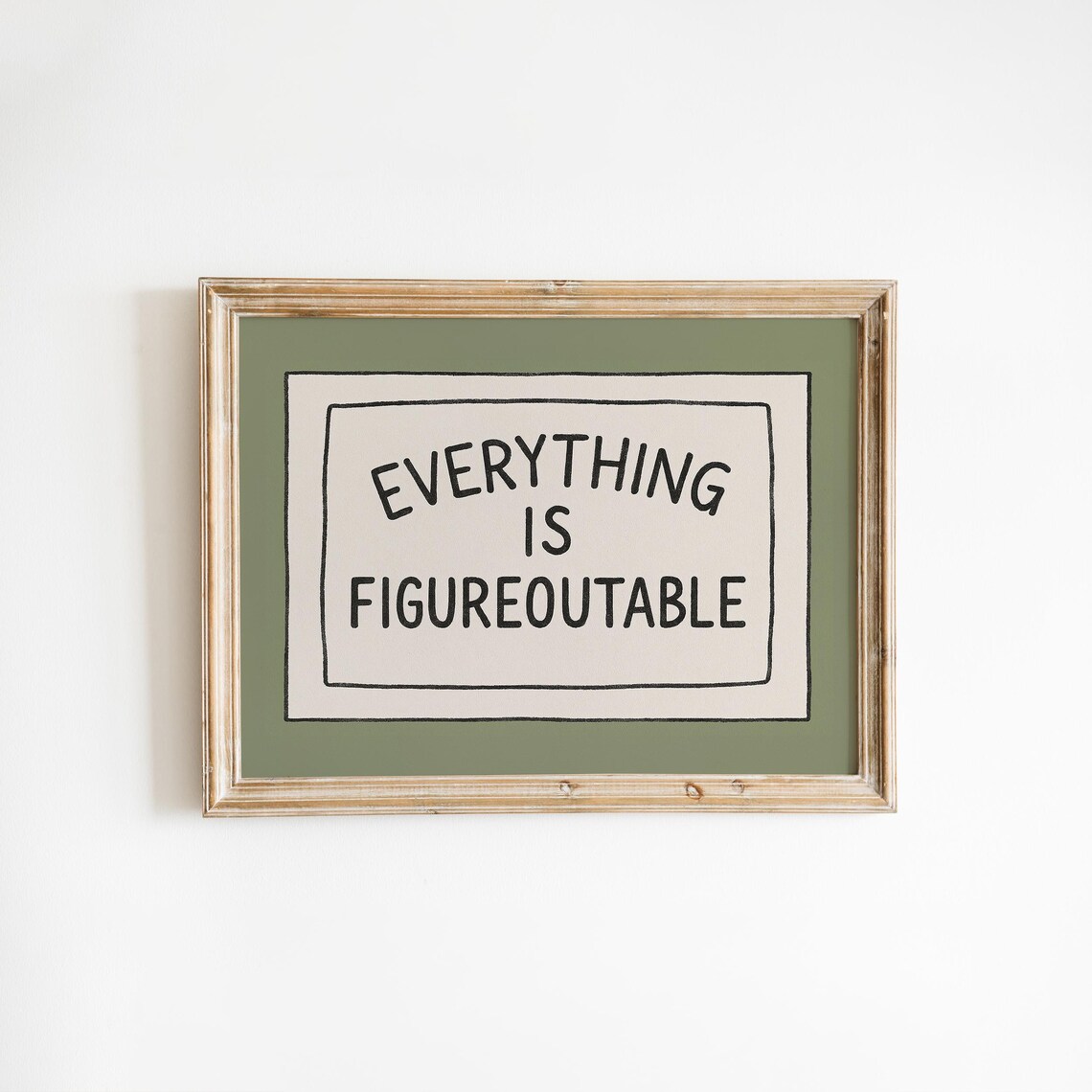 Everything Is Figureoutable Minimalist Motivational Quote Wall Art